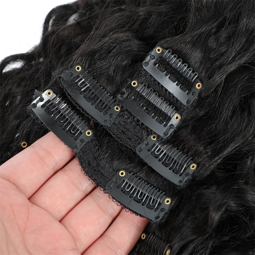 Water Wave Curly Clip ins Human Hair Extension 120G 160G/Set Brazilian Virgin Hair Clip Ins Extension