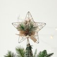 thumbnail image 3 of Adorno para árbol de Navidad con forma de estrella, estrella de metal con purpurina dorada, para árbol de Navidad de tamaño general, 3 of 5