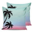 thumbnail image 7 of Outdoor Throw Pillow Cover Tropical Palm Tree Silhouette Waterproof Cushion Covers 2 Pack Summer Teal Pink Sunset Glow Pillow Cases Home Decoration for Patio Garden Couch Sofa, 7 of 7