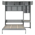 thumbnail image 6 of Harper & Bright Designs Queen Murphy Bed Wall Bed with Cabinet, Queen Size Cabinet Bed Folding Wall Bed with Storage Shelves and Desk for Guest Room Office, Gray, 6 of 15