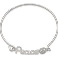 thumbnail image 2 of Sterling Silver Polished Cz Peace With Sign Bangle Made In China qb933, 2 of 5