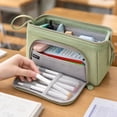 thumbnail image 5 of Large Capacity Pencil Case Big Pencil Pouch Pen Bag With Zipper Cute Pencil Pouches Green, 5 of 7