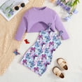 thumbnail image 2 of AOMPMSDX Toddler Outfits For Girls Boys Winter Baby Long Sleeve Butterfly Print Tops And Dress 2Pcs Clothes Set For Children Clothes Baby Outfit Sets ZA4 2 Years-3 Years, 2 of 7