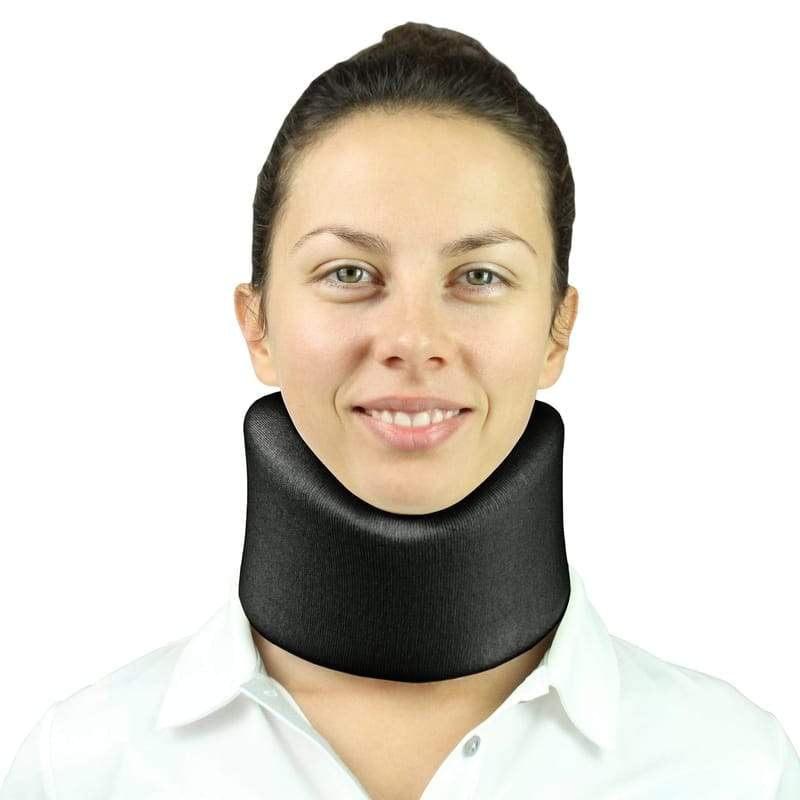 Vive Neck Brace - Foam Cervical Collar - Vertebrae Whiplash Wrap Aligns and Stabilizes Spine - Adjustable Spinal Support Can Be Used While Sleeping and Relieves Pain, Pressure