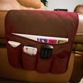 thumbnail image 3 of Mightlink Sofa Armchair Caddy Remote Control Holder, Couch Recliner Armrest Organizer, with 5 Pocket Storage for Magazine, Tablet, Phone, iPad, 3 of 6