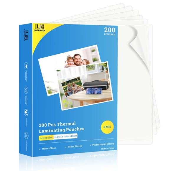 Fundas para plastificar LOTHANEK, paquete de 200, 29 x 44 cm, 5 mil