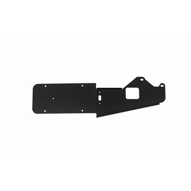Fits 2021-2023 Ford Bronco DV8 Offroad License Plate Relocation Kit LPBR-03 Relocates License Plate to Tailgate; Mounts to OEM Tire Carrier; LED License Plate Light and Wiring Included; Powder Coated