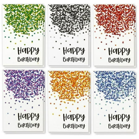 48-Count Happy Birthday Photo Cards Assortment with Envelopes Bulk Box Set Boxed Assorted Blank Card Value Pack Colorful Confetti Designs for Men Women Teen Boys (Best Happy Birthday Photos)