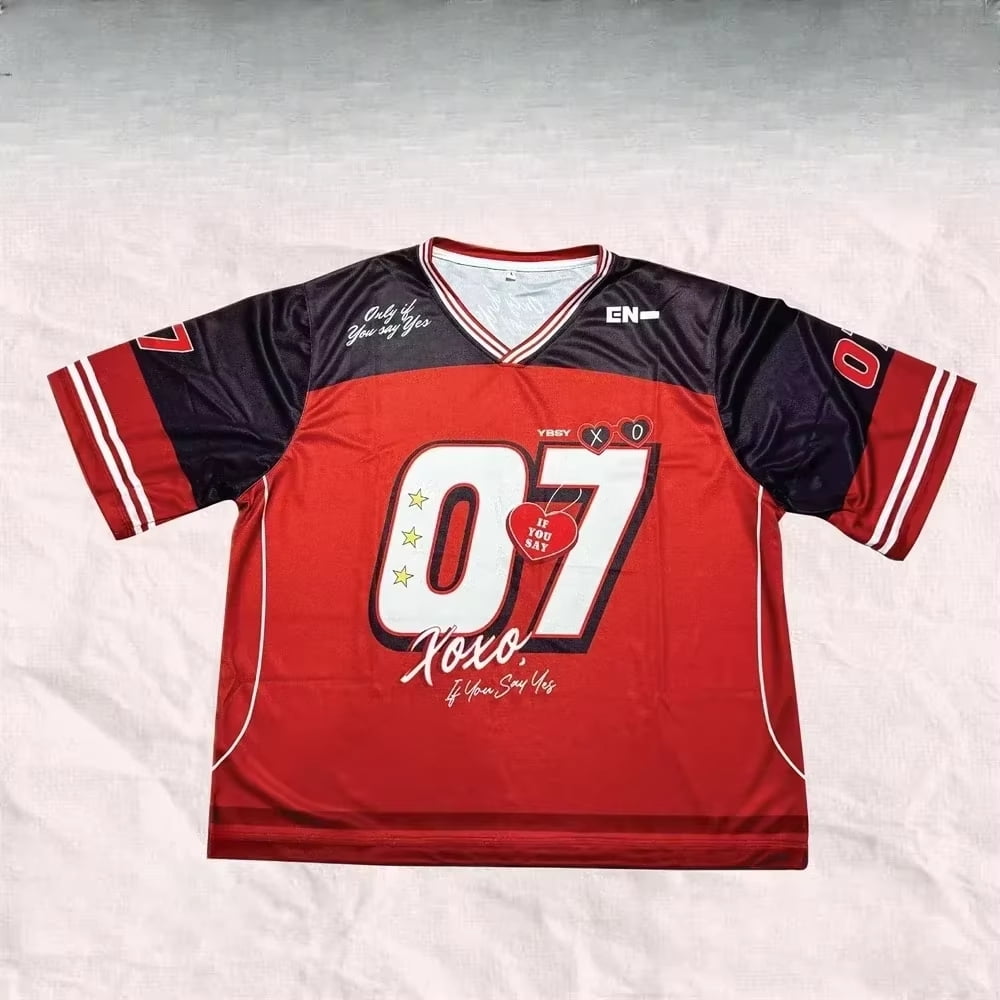 YBSY Enhypen XO Jersey 2025 T-Shirt Unisex Short Sleeve Round Neck