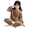 thumbnail image 2 of Uuszgmr Kids Outfit Sets For Girl Boys' Girls' Flannel Clothes Set Warmth sweatshirt Top And Pants Winter Warm Soft Warmth Homewear With Sweatpants Comfortable Wear, 2 of 5