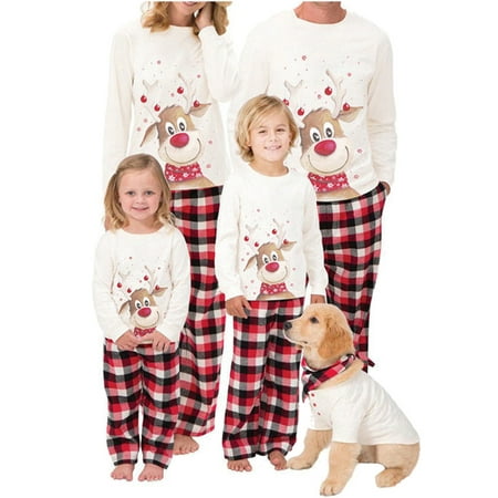 

Huakaishijie Family Matching Christmas Pajamas Set Xmas Pyjamas Adult Kids Nightwear Sleepwear Pjs