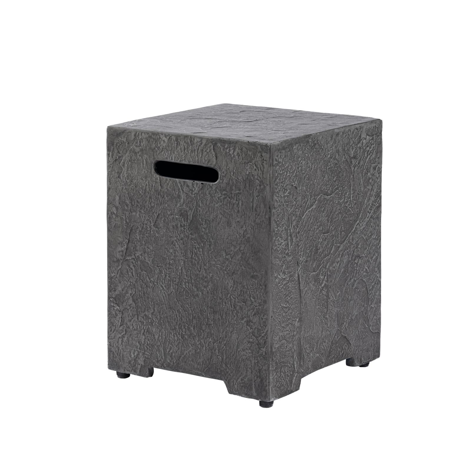 MOALCOFER 16''Outdoor Hideaway Tank Table for Gas Fire Pits, Hides Standard 20lb Propane Tank Cover