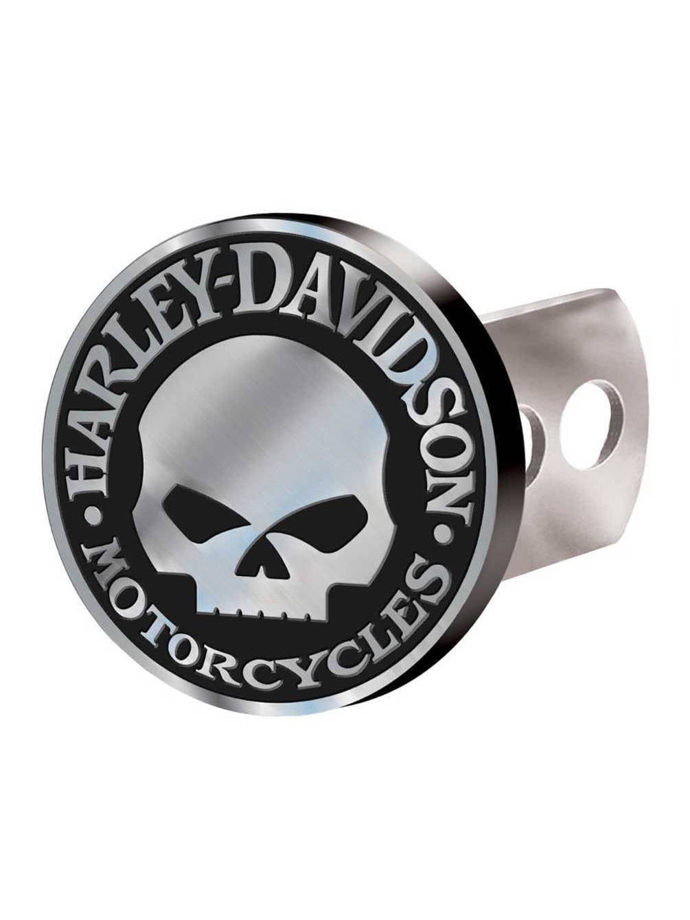 HarleyDavidson Hitch Cover, Willie G Skull Hitch Plug, Brushed Silver