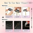 thumbnail image 3 of Tinsel Hair Extensions 90cm Hair Accessories Fairy Hair Tinsel Kit with Tool Tinsel Hair for Women Girls kids Sparkly Gifts - Style:Style 2, 3 of 5