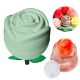 thumbnail image 2 of Silicone Ice Cube Mold Set - 2 Pack Checkered and Rose Pattern Ice Tray - Flexible BPA Free Ice Maker for Whiskey Juice Cocktails - Kitchen Bar Accessory - Green Rose, 2 of 8