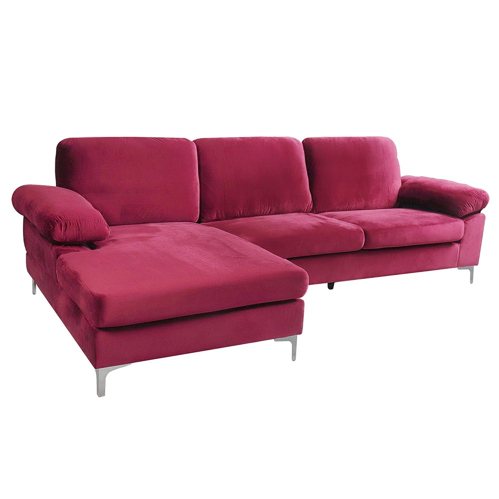 Kepooman Modern Mid Century L Shaped Sectional Sofa Bed, Convertible Sofa Couch for Living Room, Purple Kepooman Modern Mid Century L Shaped Sectional Sofa Bed, Convertible Sofa Couch for Living Room, Purple