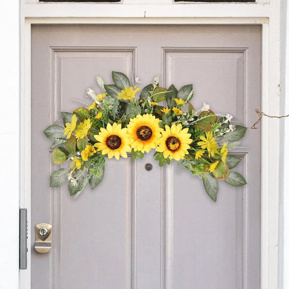 Tachiuwa Wedding Arch Flowers Artificial Floral Swag 20 inch, Welcome Sign Flowers, Front Door Wreath for Festival, Backdrop