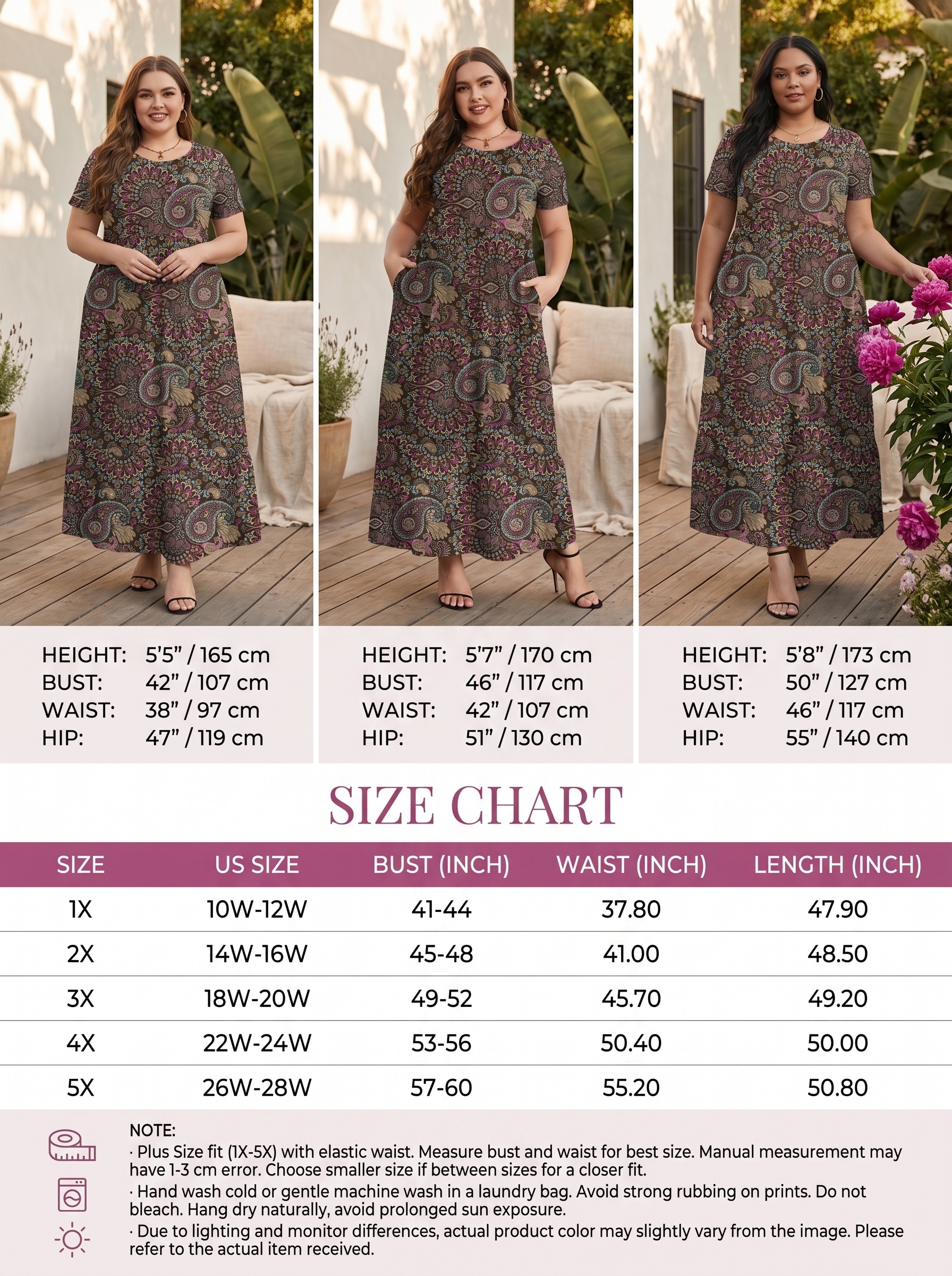 Mengpipi Women's Plus Size Tiered Maxi Dress with Pockets photo 3