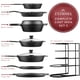 thumbnail image 2 of Cuisinel - Juego completo de utensilios de cocina de hierro fundido, kit presazonado, sartén de 8 pulgadas + sartenes de 10 pulgadas + 12 pulgadas con tapa de vidrio + sartén para parrilla + horno, 2 of 4