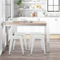 ALISH 18" Metal Stools Set Of 4 - Stackable Backless Bar Stools For Kitchen, Classroom