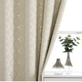 thumbnail image 1 of Enactex Cortinas opacas 100 % completas, 63 pulgadas de largo, con aislamiento térmico, color beige, con patrón geométrico metálico plateado, con ojales, cortinas para ventana para sala de estar, dorm, 1 of 1
