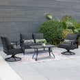 thumbnail image 3 of Aoodor 23" x 26" Patio Chair Cushions Set, Memory Foam Outdoor Deep Seat Cushions (1 Seat, 1 Back, 1 Lumbar Pillow) - Charcoal, 3 of 8