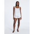 thumbnail image 5 of Joyspun Women's Woven Sleep Cami and Shorts Set with Ruffle, 2-Piece, Sizes XS-3X, 5 of 6