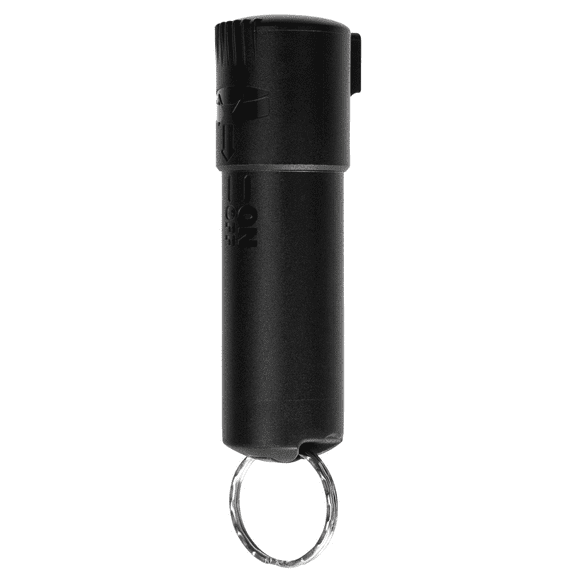 Police Magnum Compact Pepper Spray Keychain Self Defense , Black Spin Top 1ct. 1/2oz