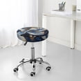 thumbnail image 5 of Kdxio Blue Golden Dream Lotus Print Stool Covers Round,Stretch Round Bar Stool Covers Washable Bar Stool Cushion Slipcover for 12-15 Inch Chair, 5 of 5