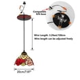 thumbnail image 2 of KAYYELAMP 1 Light Red/Pink Rose Pattern Glass Shade Handmade Recessed Light Conversion Kit For E26 Recessed Mount Cans Tiffany Pendant Light Ideal For Kitchen Farmhouse Home, 2 of 4