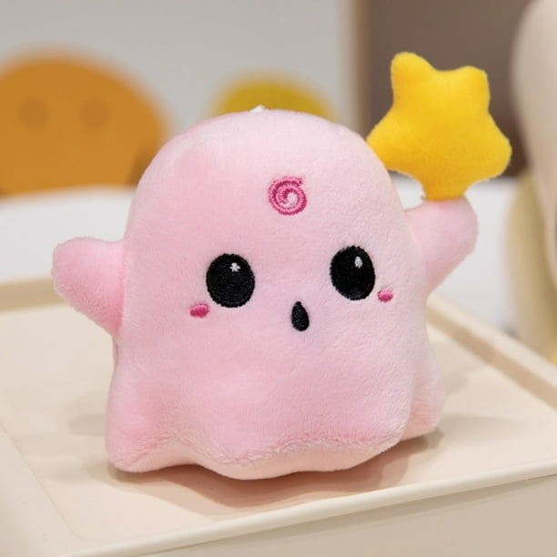 Herunwer Cute Ghost Doll Plush Toy Bag Ornaments Keychain Elf Pendant Pink
