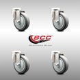 thumbnail image 2 of 4 Inch 316SS Thermoplastic Rubber Wheel Swivel Bolt Hole Caster Set SCC, 2 of 2