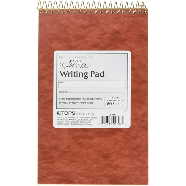 Ampad Gold Fibre Retro Writing Pad, Red Cover, Ivory Paper, 5 x 8