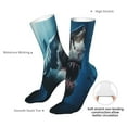 thumbnail image 4 of Bingfone 3D Realistic Shark Prirnt Women's Men's Fun Pattern and Solid Crew Socks-1 Pair Pack-Cool & Classic Novelty Design Gifts, 4 of 7