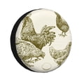 thumbnail image 1 of Fotbe Chickens Funda de Llanta de Repuesto con Estampado, Engrosada, Ajuste Universal para Jeep, Remolque, RV, SUV, Camión-17 inch, 1 of 6