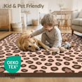 thumbnail image 4 of ODIKA Leopard Spotted Artwork Blush Chocolate Brown Border Contemporary for Great Room, Indoor Open Concept, Large Living Low Profile Flatwoven, 4 of 7