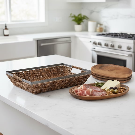 Woodard & Charles 5 Piece Serving Tray Entertaining Set