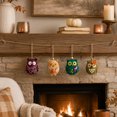 thumbnail image 5 of Finished Halloween Patchwork Owl Family Hanging Ornament - 2.4x4 Inch Cute Fabric Quilted Bird Decor, Handmade Decoration for Halloween & Fall, Adorable Miniature Craft Gift for Teens & Collectors, 5 of 6
