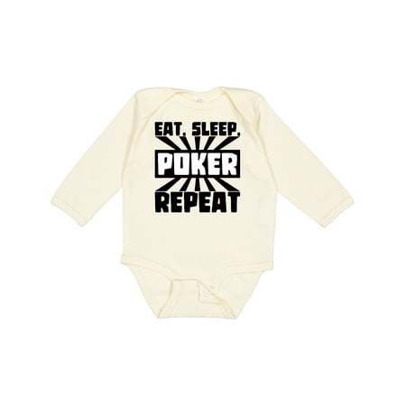 

Inktastic Eat Sleep Poker Repeat Gift Baby Boy or Baby Girl Long Sleeve Bodysuit