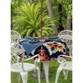 thumbnail image 4 of Outdoor Tablecloth with Umbrella Hole Zipper Orange Blue Boho Round Tablecloth 54" Waterproof Outside Table Cloth Colorful Abstract Ethnic Aesthetic Patio Table Cover Tablecloths for Picnic Party, 4 of 8
