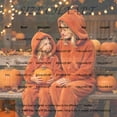 thumbnail image 5 of Halloween Pumpkin Onesie Pajamas, Halloween Cute Ghost Plush Hooded for Adults, Cozy Loungewear for Parties and Movie Nights, Style01# L, 5 of 5
