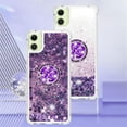 thumbnail image 2 of Liquid Quicksand Case for Samsung Galaxy A06 with Diamond Kickstand, Luxury Fun Glitter Sparkle Flowing Clear Bling Cover Case for Samsung Galaxy A06. -Purple, 2 of 14