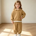 thumbnail image 6 of ZACPNCV Kids Warm Fleece Sweatsuit Boys Girls Solid Color Long Sleeve Pullover Sweatshirt with Jogger Pants 2 Piece Lounge Set 4-5Years Yellow, 6 of 8