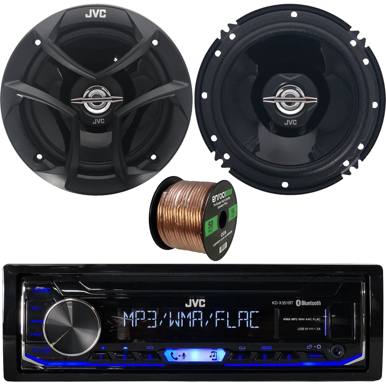 JVC Single DIN Digital Media Bluetooth USB AUX AM/FM Radio Stereo Car