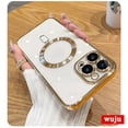 thumbnail image 1 of WUJU Plating Funda De Lujo De Carga Inalámbrica Transparente Magnética Para iPhone 14 13 12 11 Pro Max Suave A Prueba De Golpes, 1 of 4