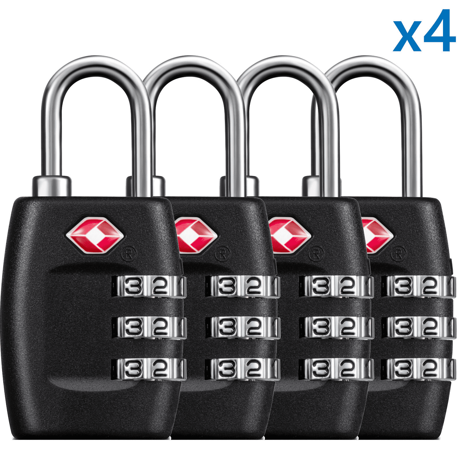 TSA Lock Travel Luggage 3 Digit Combination Resettable TL01 4 pcs