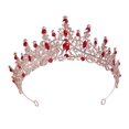 thumbnail image 2 of Rhinestone Crowns Tiaras Wedding Headbands Hairband Bride Princess Baroque Style Queen Crowns for Events Bridal Valentine'S Day Bridesmaids Red, 2 of 9