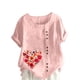 thumbnail image 1 of Camisetas de Manga Corta para Mujeres, Camiseta de Manga Corta Impresa Casual Hecha de 95% Poliéster 5% Spandex para Todas las Estaciones, Camisetas de Manga Corta para Mujeres, 1 of 3