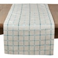 thumbnail image 2 of Saro Lifestyle 6070.A1672B 16 x 72 in. Rectangular Long Table Runner with Checkered Print - Aqua, 2 of 5