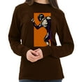 thumbnail image 3 of Big Size Charged Up Fencing Graphic Design Unisex Lane Seven Ring Spun Cotton Premium Long Sleeve T-shirt - Chestnut XL, 3 of 4